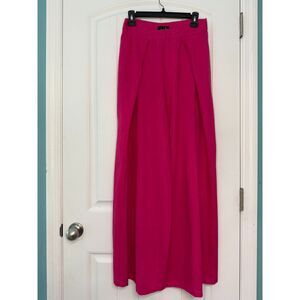 LTX Sportswear Hot Pink Wide Leg Linen Blend Pants Size M Fuchsia Barbie Beachy